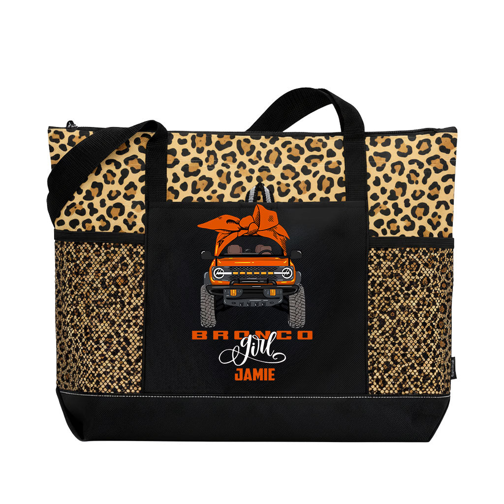 Personalized Bronco Girl Bow Tote Bag Supler Store