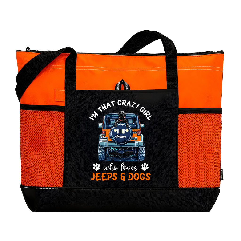 Personalized Jeeps And Dogs Girl Tote Bag Supler Store