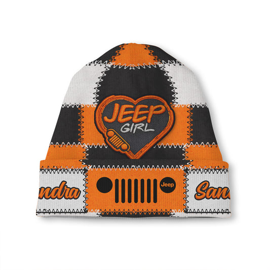 Personalized Jeep Girl Heart Beanie Hat