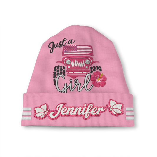 Just A Jeep Girl Offroad Personalized Beanie Hat