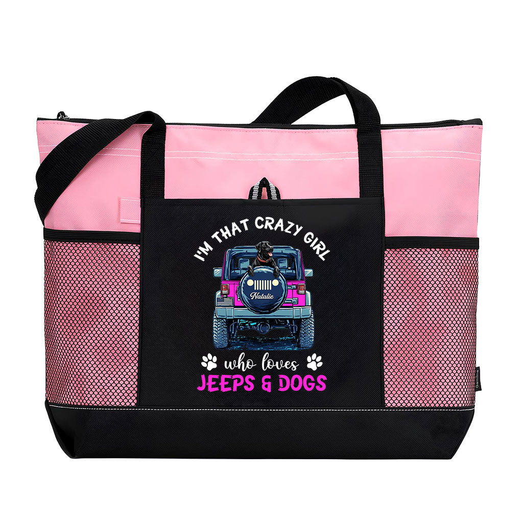 Personalized Jeeps And Dogs Girl Tote Bag Supler Store