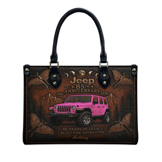 Jeep 85th Anniversary Moth and Moon Phase Personalized Leather Handbag