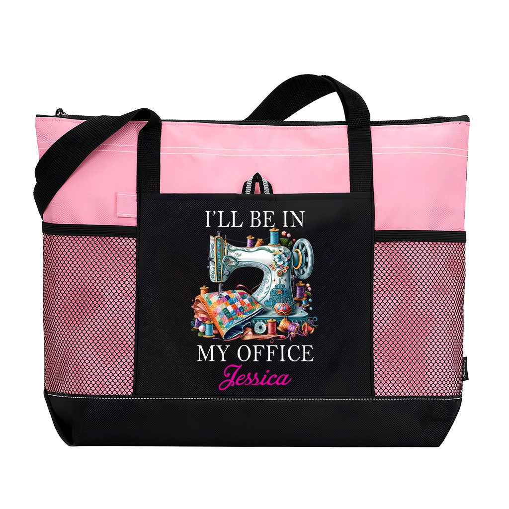Personalized Sewing I'll Be In My Office Tote Bag Supler Store