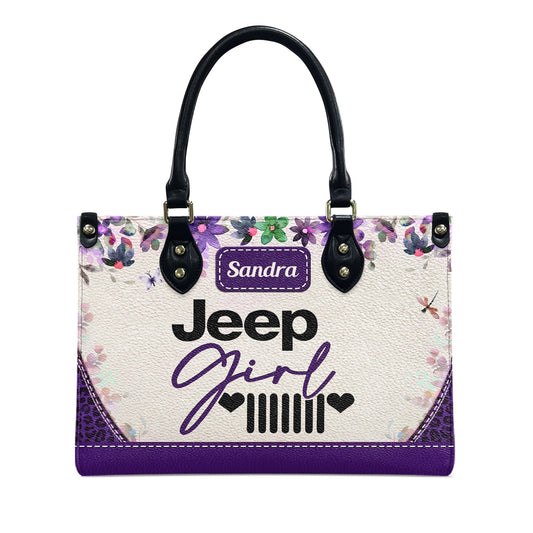 Personalized Jeep Girl Heart Grille Leather Handbag