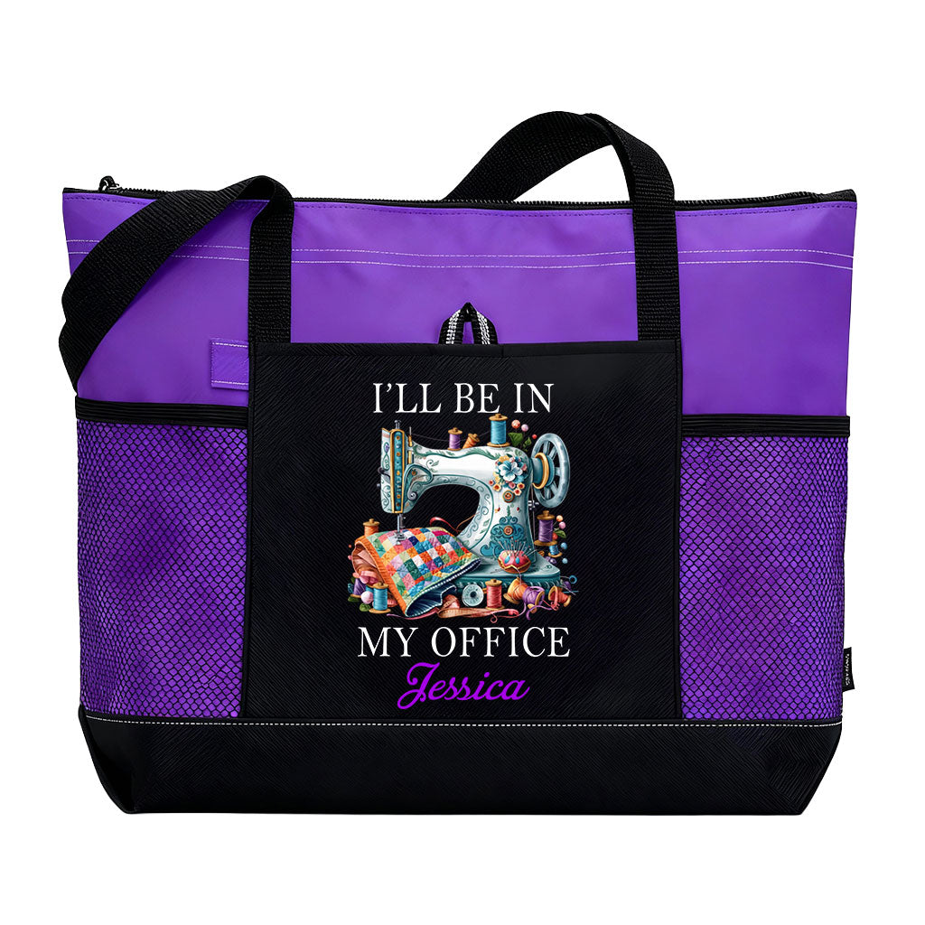 Personalized Sewing I'll Be In My Office Tote Bag Supler Store
