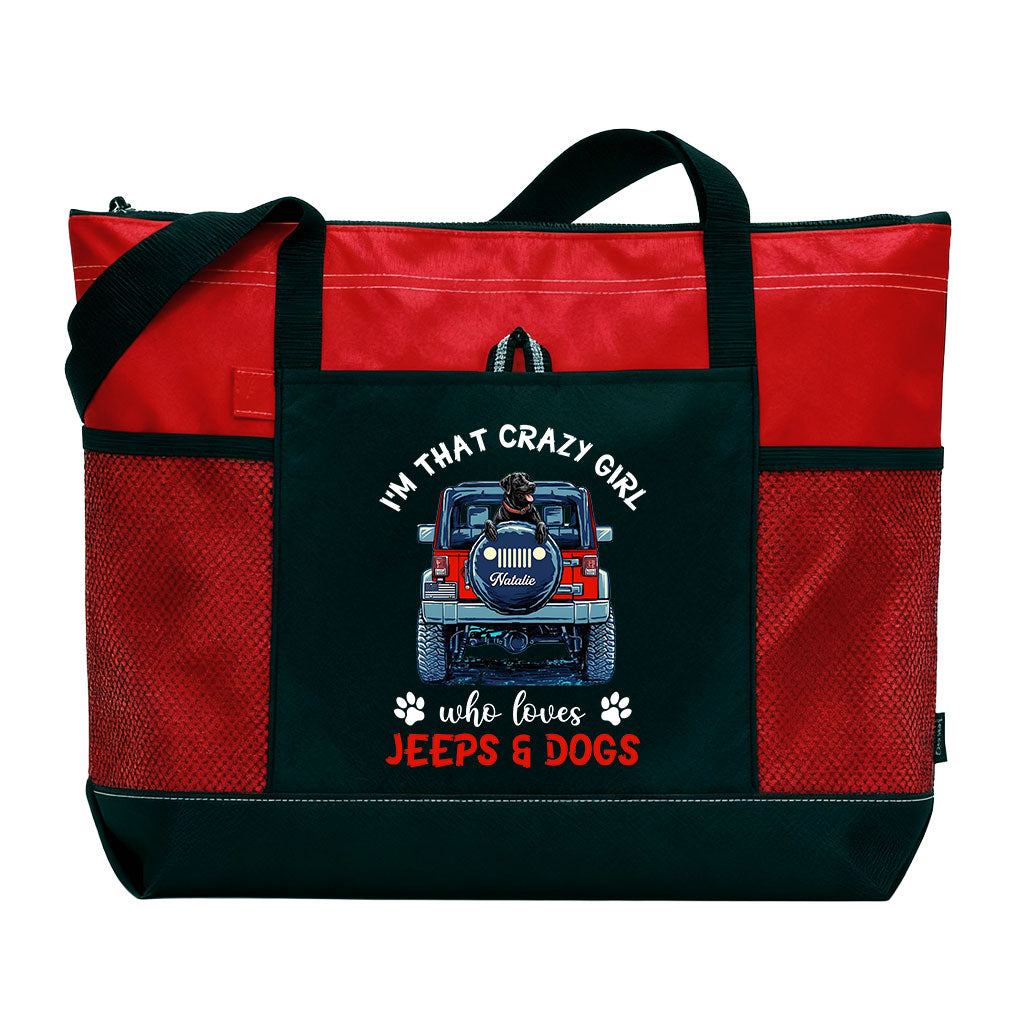 Personalized Jeeps And Dogs Girl Tote Bag Supler Store