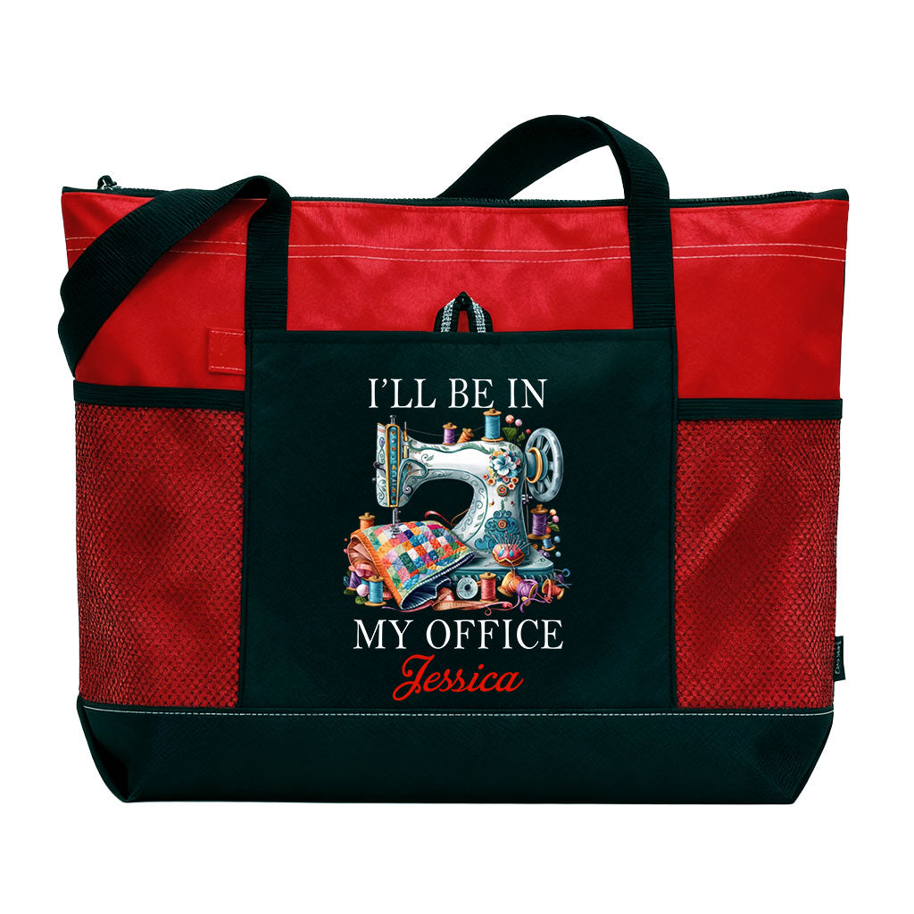 Personalized Sewing I'll Be In My Office Tote Bag Supler Store