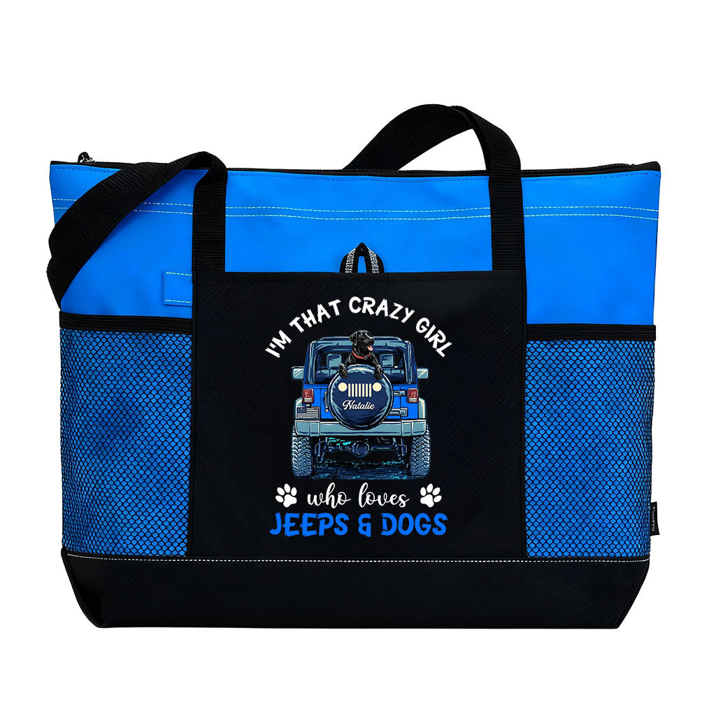 Personalized Jeeps And Dogs Girl Tote Bag Supler Store