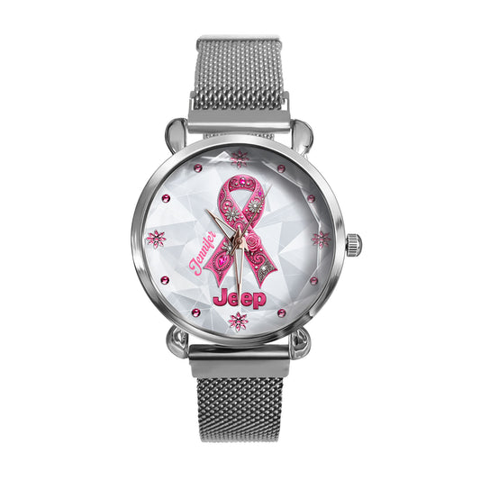 Jeep Breast Cancer Awareness Personalized Women's Mesh Strap Watch