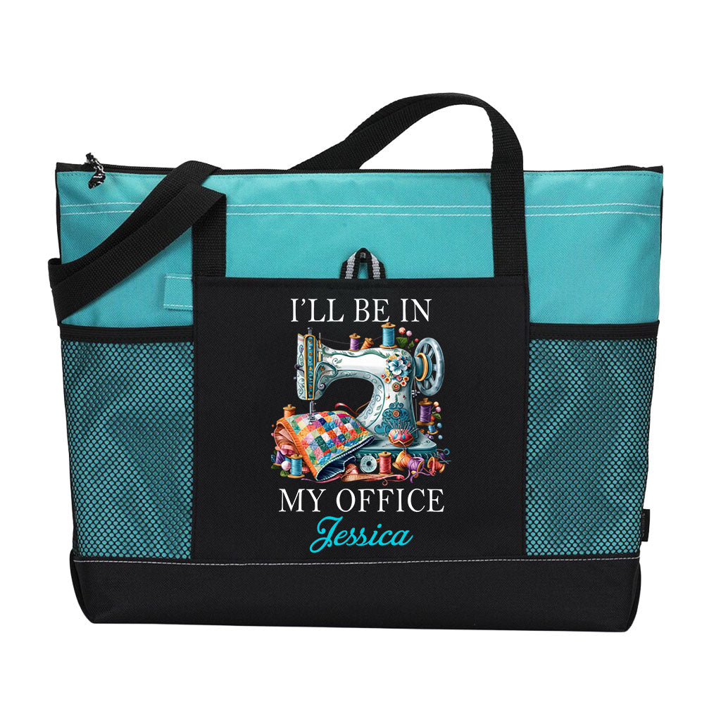 Personalized Sewing I'll Be In My Office Tote Bag Supler Store