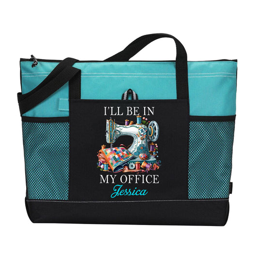 Personalized Sewing I'll Be In My Office Tote Bag Supler Store