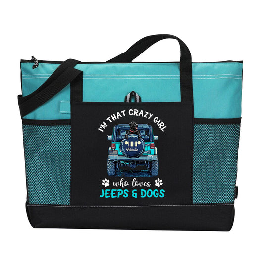 Personalized Jeeps And Dogs Girl Tote Bag Supler Store