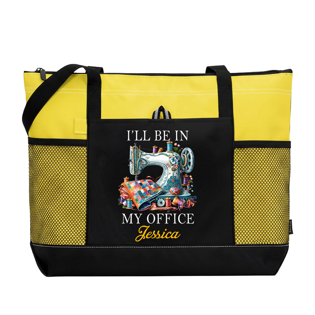 Personalized Sewing I'll Be In My Office Tote Bag Supler Store