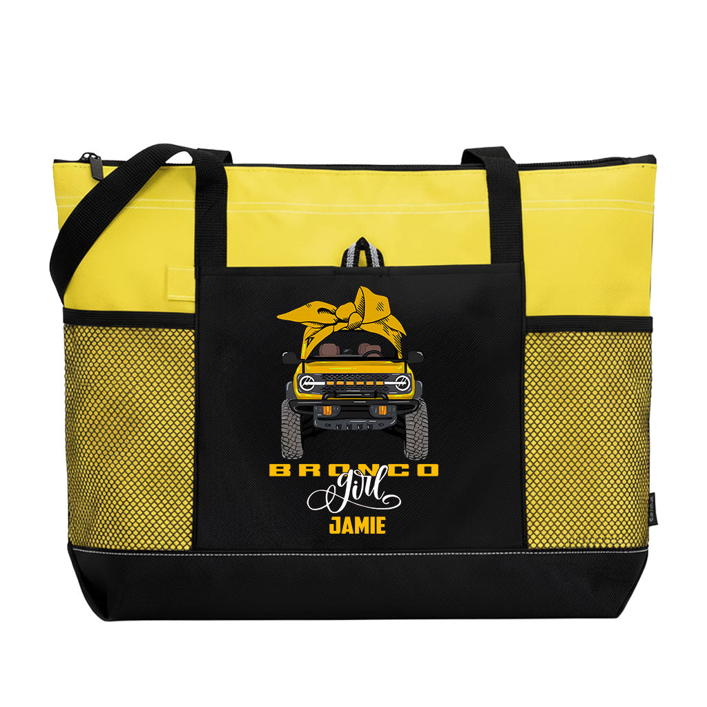 Personalized Bronco Girl Bow Tote Bag Supler Store