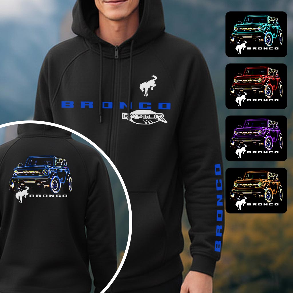 Bronco Raptor Neon 4x4 Zip Hoodie Supler Store