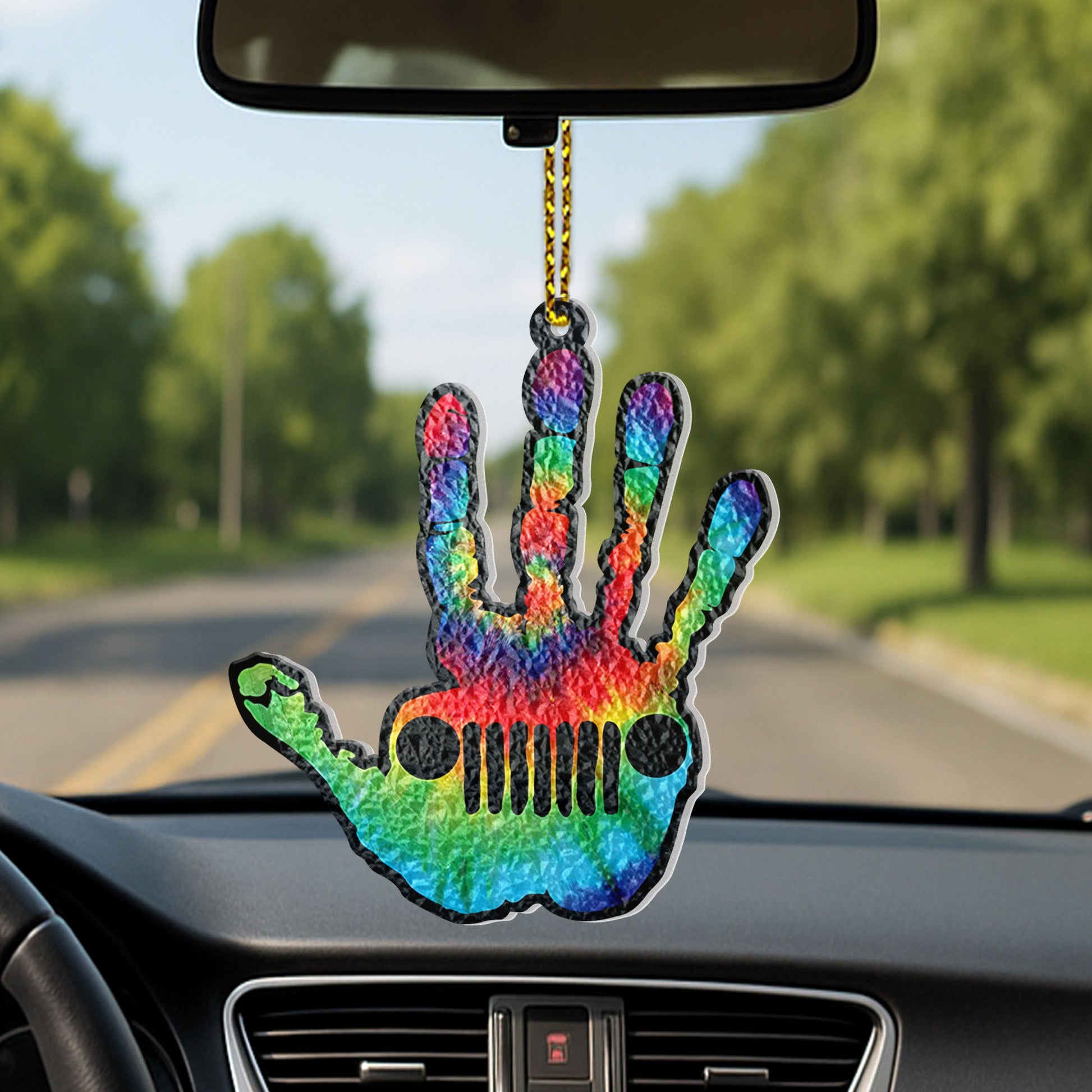 Jeep Skull Tie Die Wavy Acrylic Ornament Supler Store