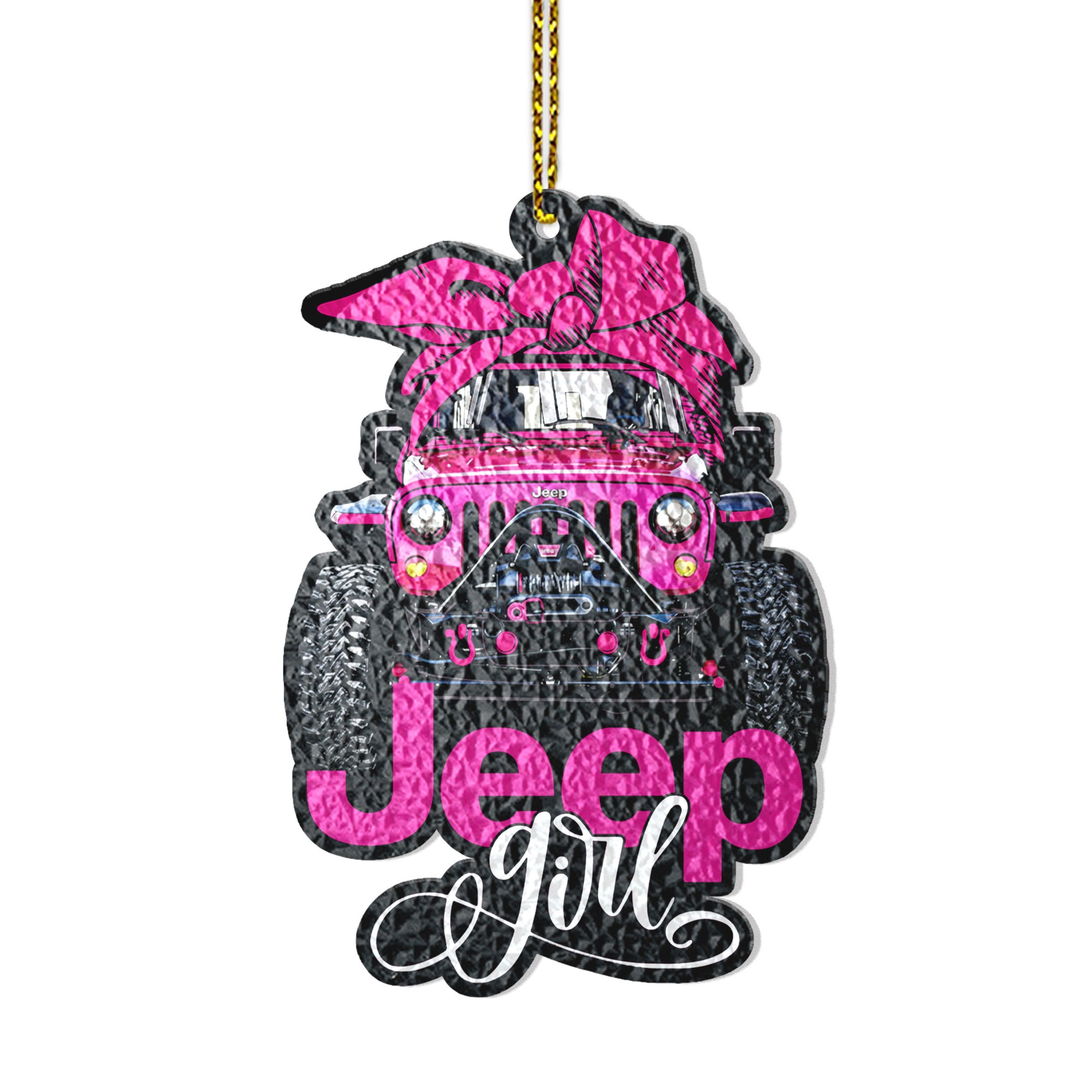 Multicolor Jeep Girl Wavy Acrylic Ornament Supler Store