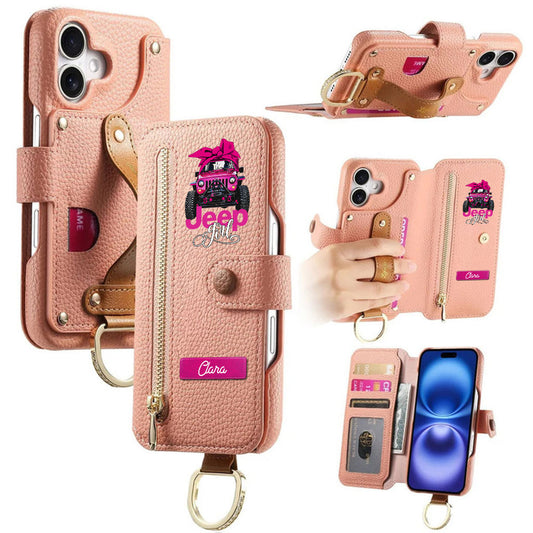 Jeep Girl Multicolor Phone Case Personalized Wallet Function