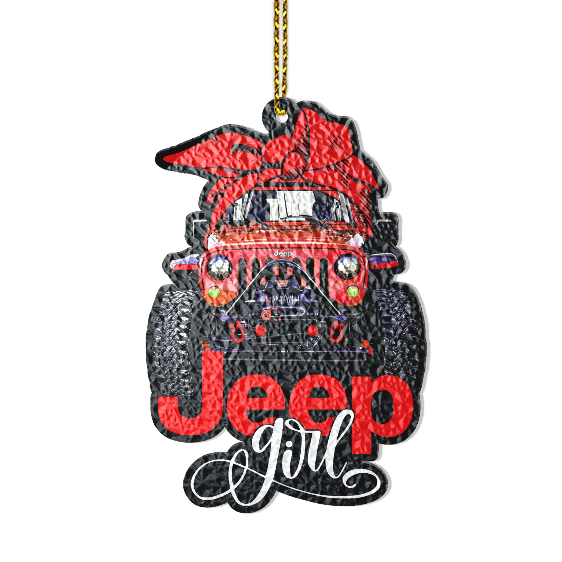 Multicolor Jeep Girl Wavy Acrylic Ornament Supler Store