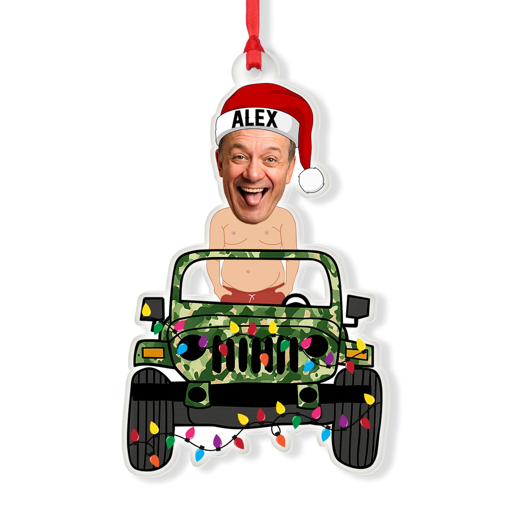 Personalized Jeep Funny Man Acrylic Christmas Ornament Gifts Supler Store