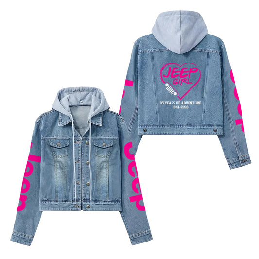 Jeep Girl 85th Anniversary Heart Women's Denim Jacket