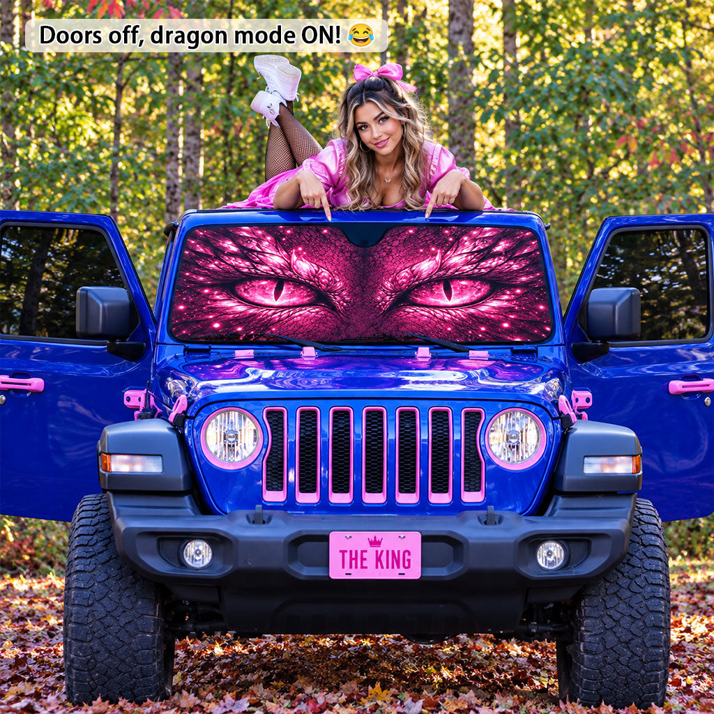 Jeep Dragon Eyes Fantasy Auto Sunshade - Mockup-ads