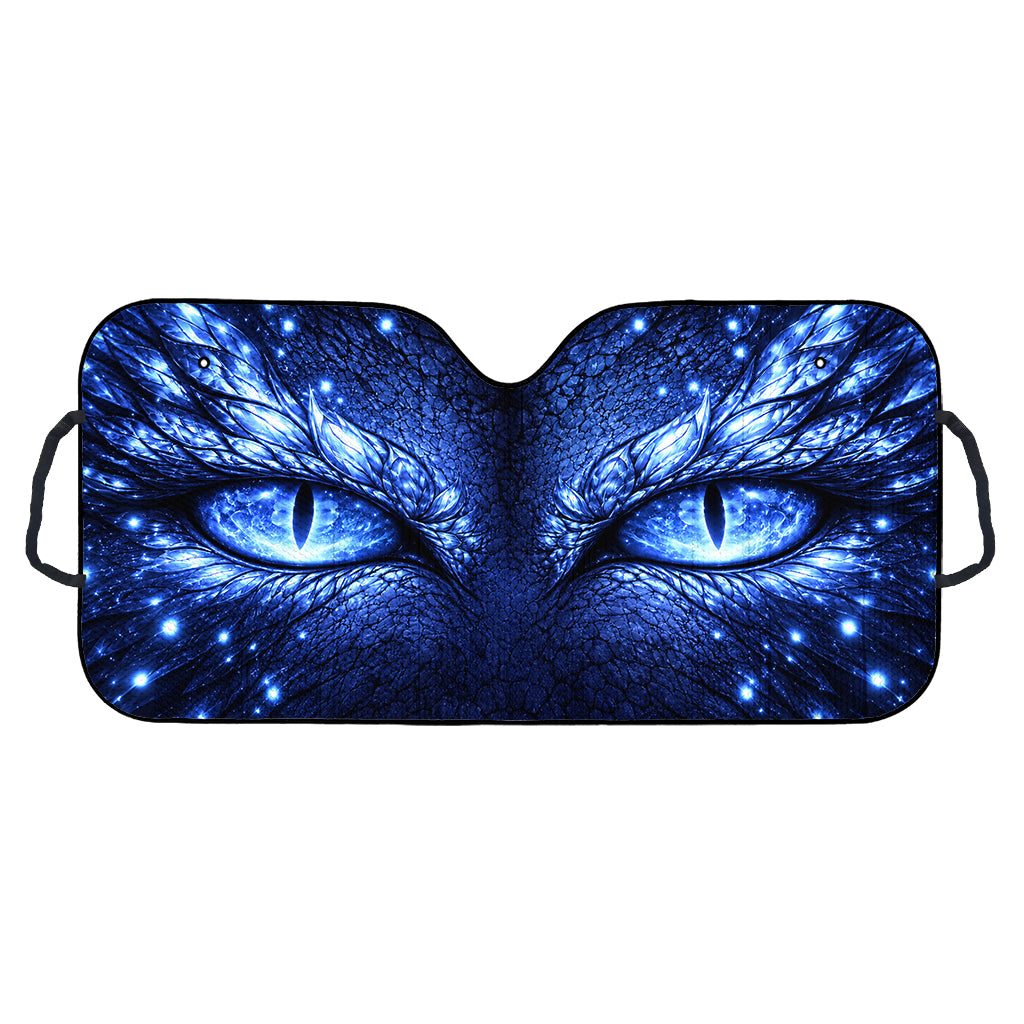 Jeep Dragon Eyes Fantasy Auto Sunshade - Blue
