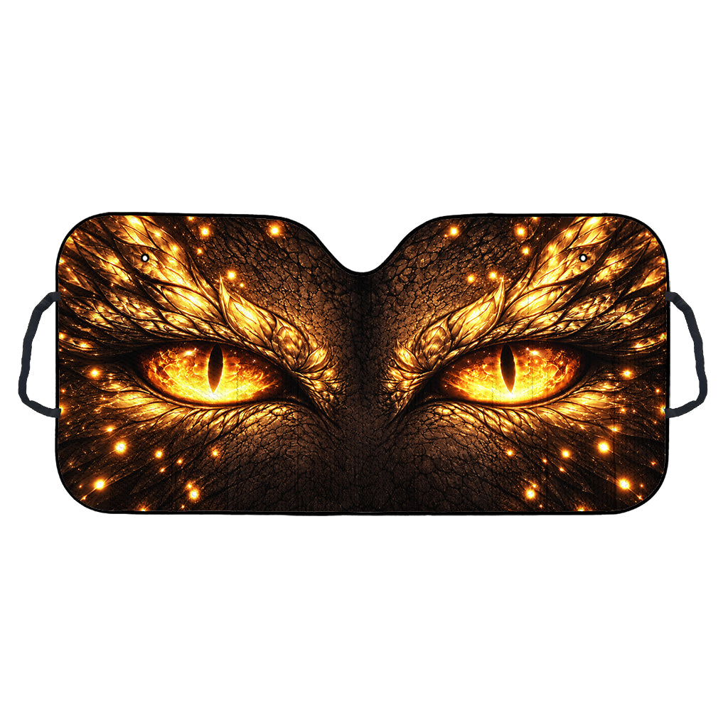 Jeep Dragon Eyes Fantasy Auto Sunshade - Golden