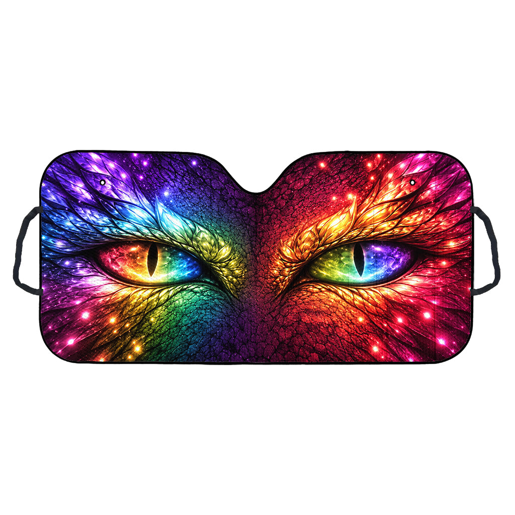 Jeep Dragon Eyes Fantasy Auto Sunshade - Rainbow
