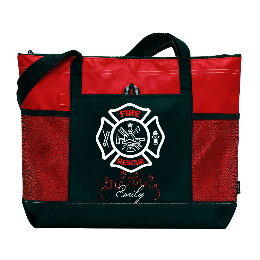 Personalized Fire Rescue Firefighter Girl Tote Bag Supler Store