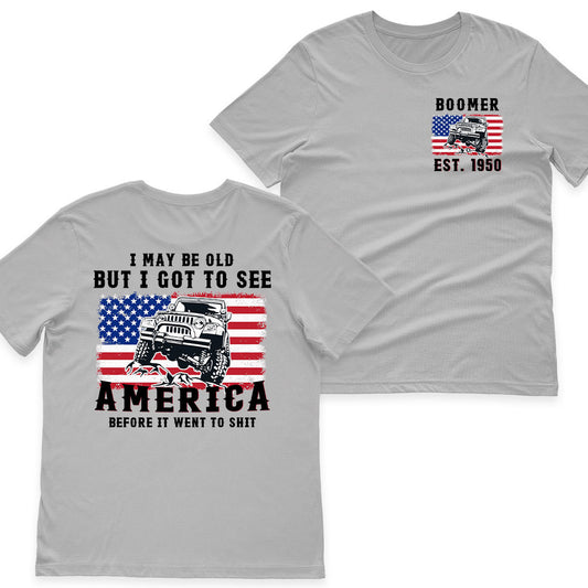 Jeep I May Be Old US Flag Personalized Shirt