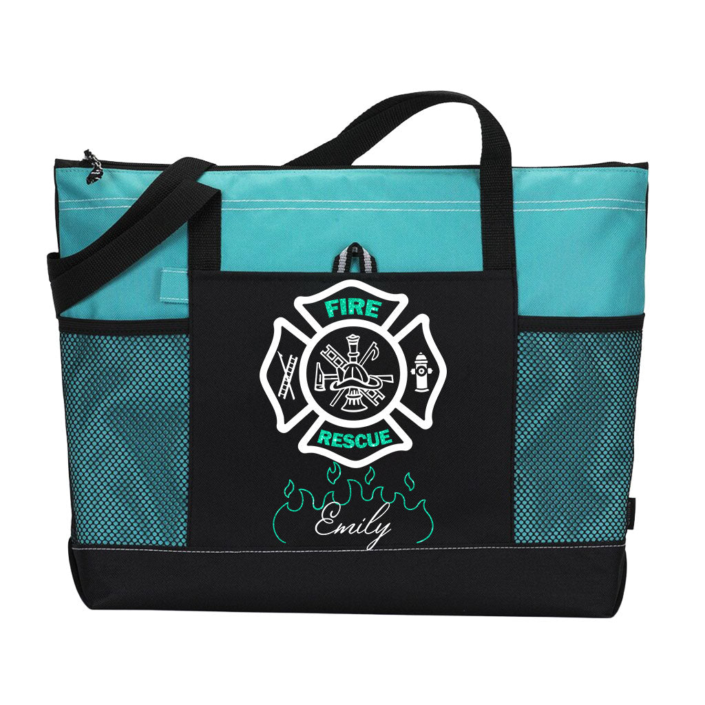 Personalized Fire Rescue Firefighter Girl Tote Bag Supler Store