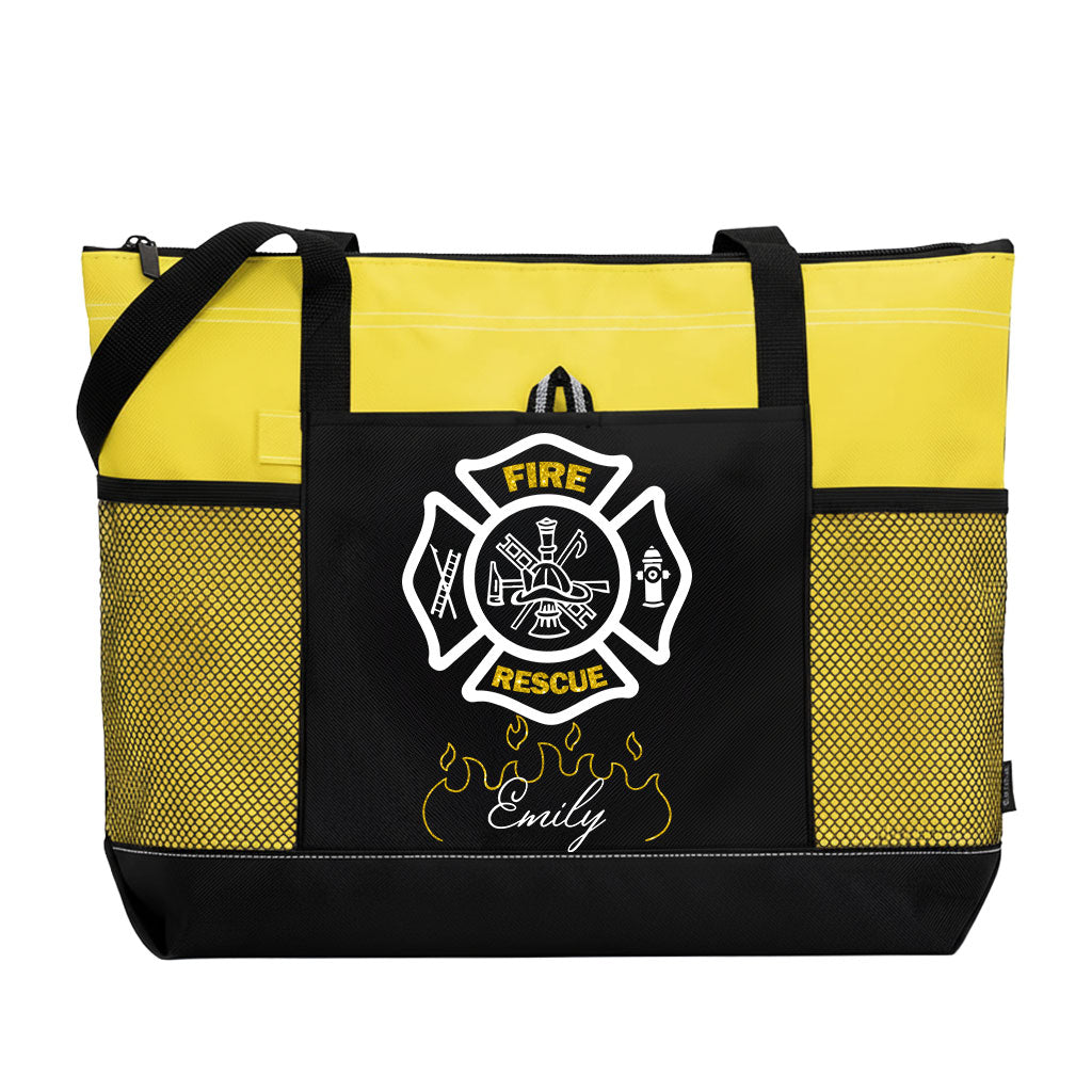 Personalized Fire Rescue Firefighter Girl Tote Bag Supler Store
